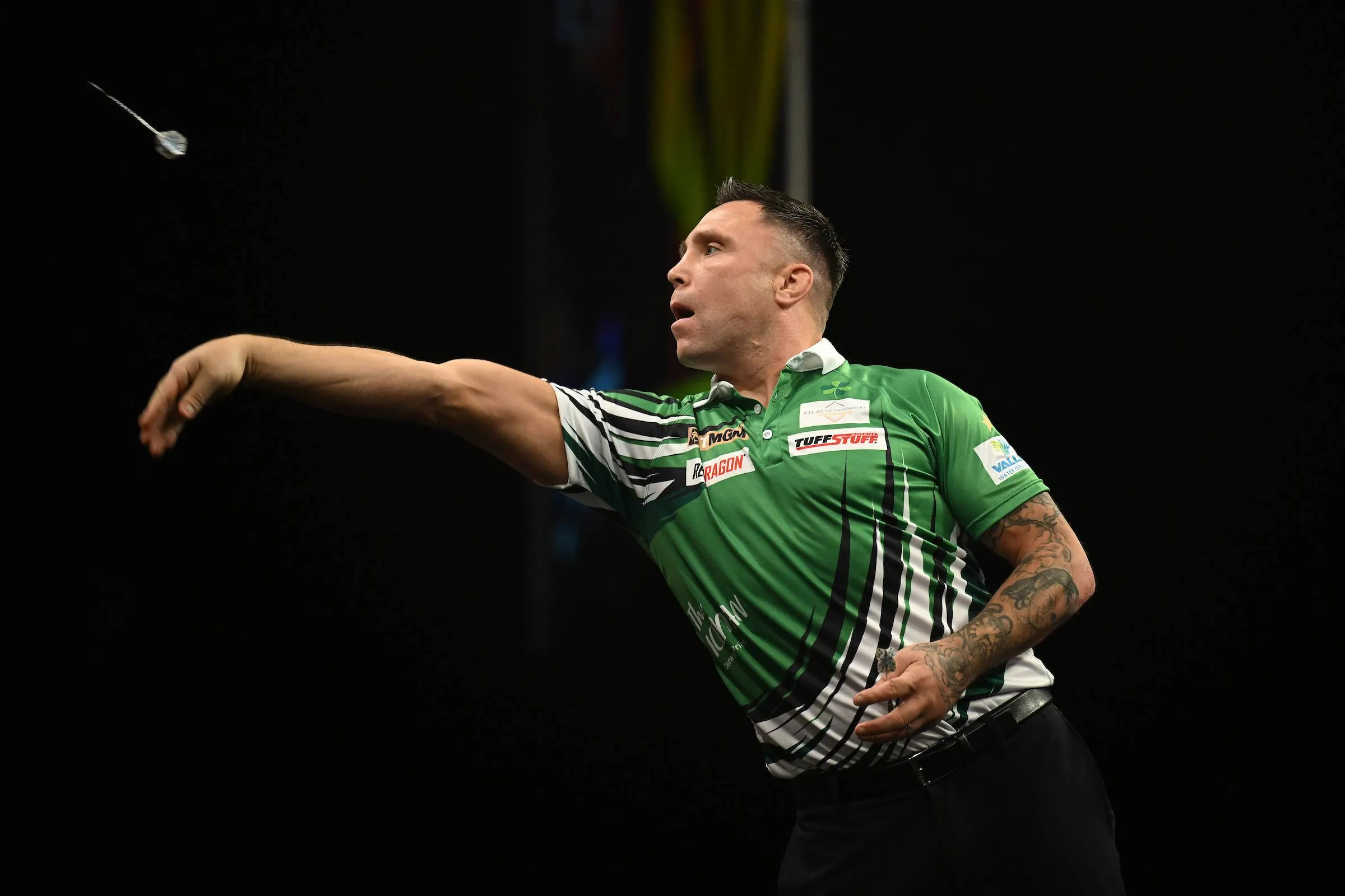 Gerwyn Price in action during the Premier League Darts