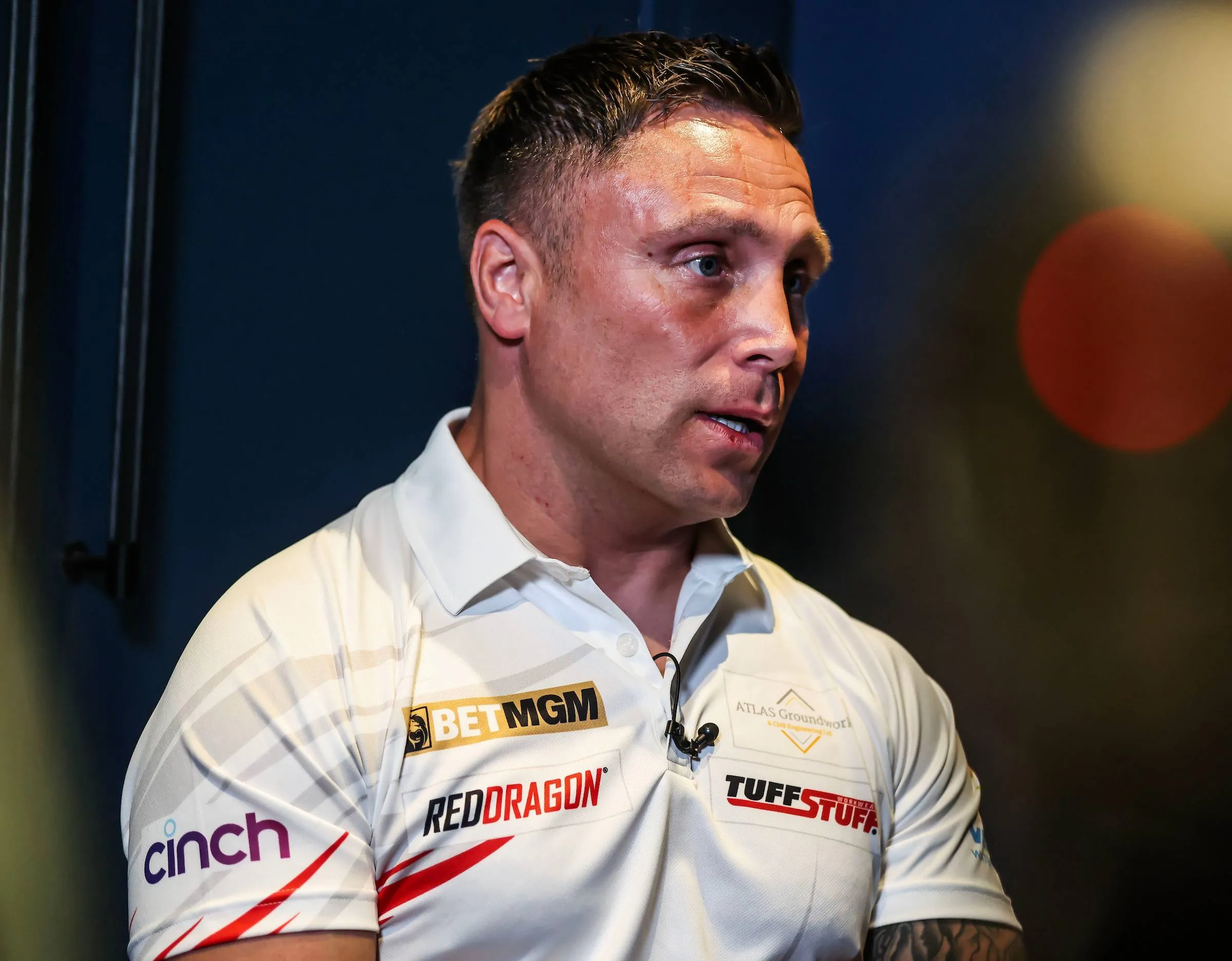 Gerwyn Price speaks to the media ahead of the 2026 Premier League Darts Finals Night