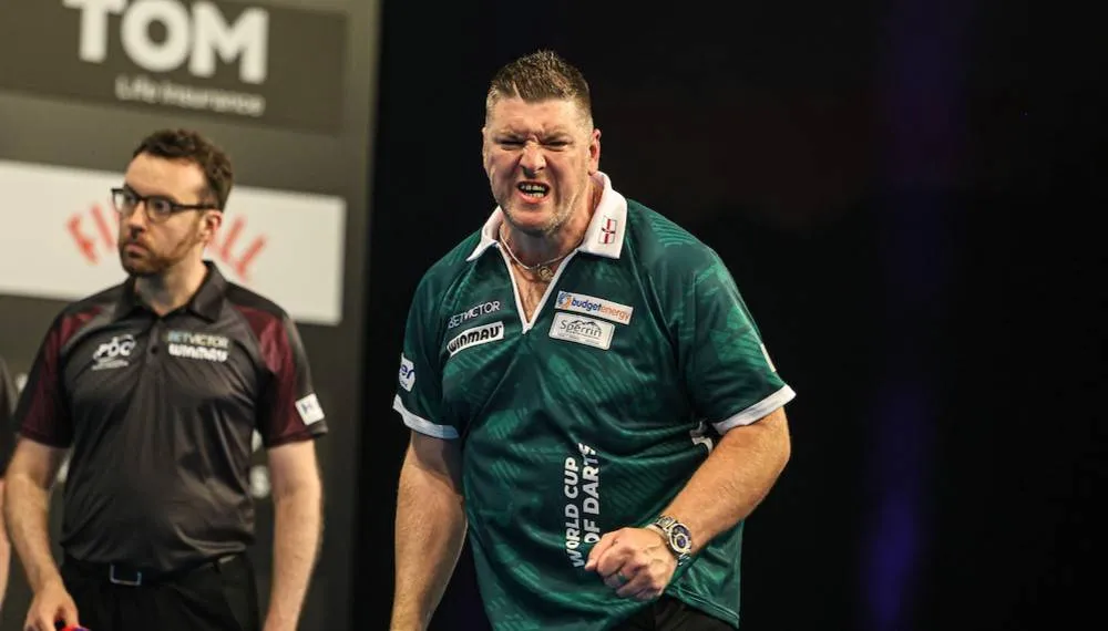 Daryl Gurney celebrates