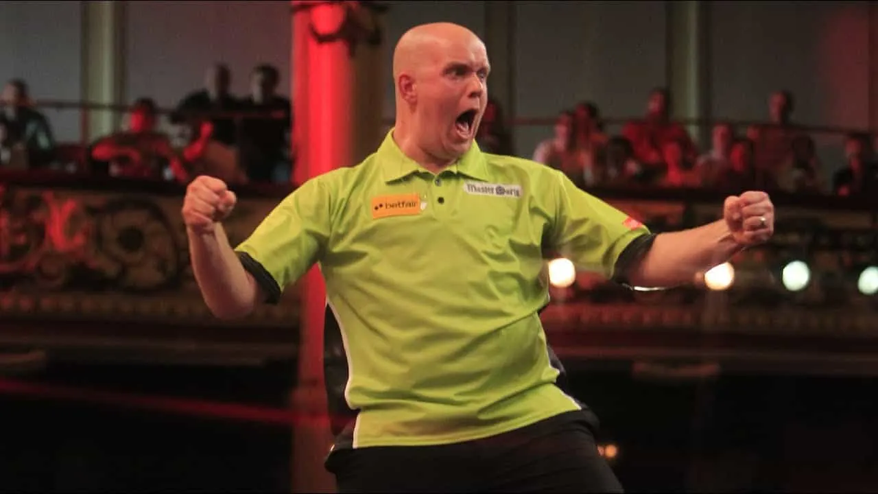 THROWBACK VIDEO: Explosion of joy from Van Gerwen after throwing nine darter at World Matchplay