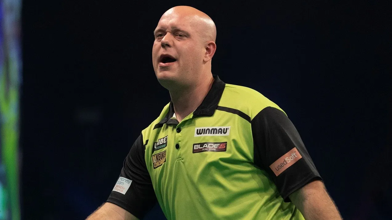 Van Gerwen zeigt große sportliche Geste nach dem Sieg von Clayton in der Premier League