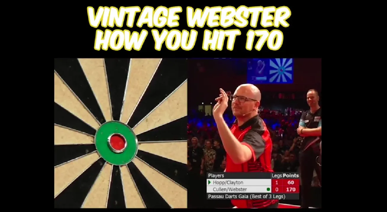 VIDEO: Mark Webster wirft ein atemberaubendes 170er Finish während eines Doppelspiels bei einem Exhibitionturnier