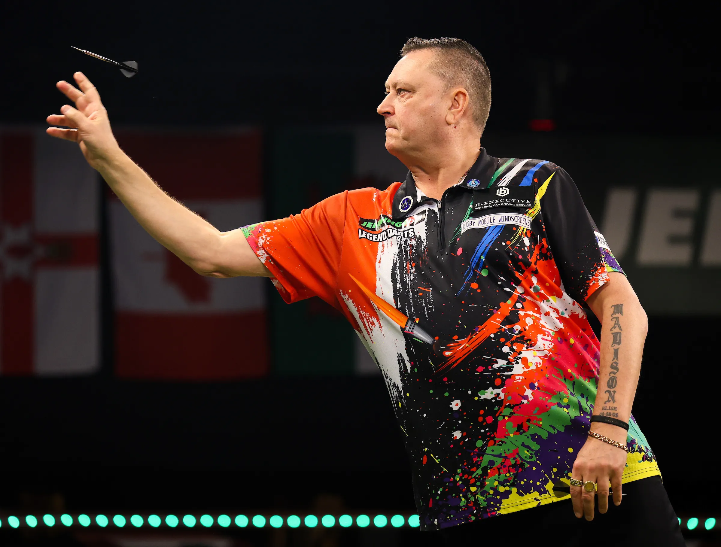 Spielplan Samstag Nachmittag bei den World Seniors Darts Masters mit Mason, Adams, Part und Painter