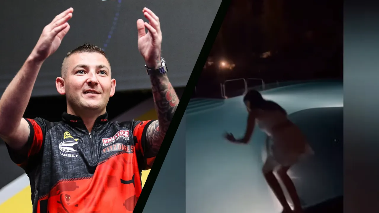 VIDEO: Aspinall fordert seine Tochter auf, für 50 Euro in den Pool zu springen