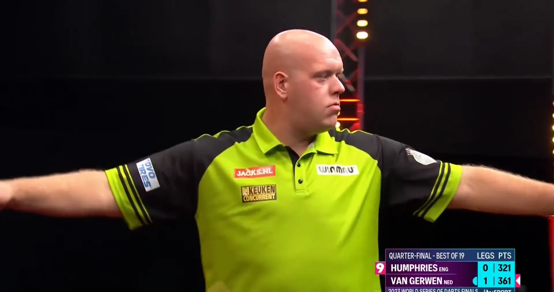 VIDEO: Van Gerwen bringt das niederländische Publikum mit einem 9-Darter in Amsterdam zum Toben