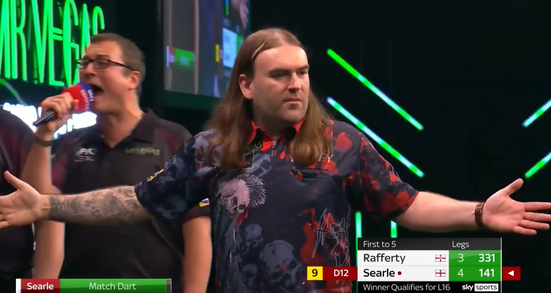 VIDEO: Ryan Searle zieht mit "schwerstem 9-Darter aller Zeiten" in die zweite Runde des Grand Slam of Darts ein