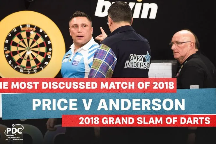 THROWBACK VIDEO: Gerwyn Price und Gary Anderson streiten sich im hitzigen Finale des Grand Slam of Darts 2018