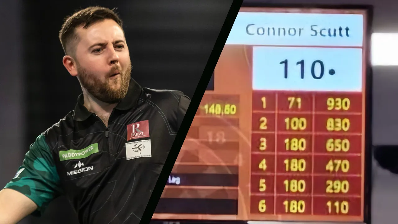 Bizarr: Connor Scutt wirft beim Turnier in England vier 180er in einem Leg