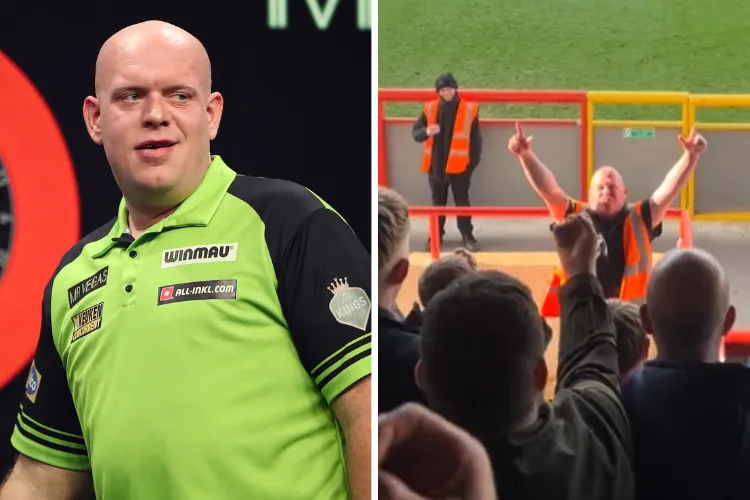 VIDEO: Michael van Gerwen-ähnlicher Steward feiert die lauten Gesänge der Fußballfans