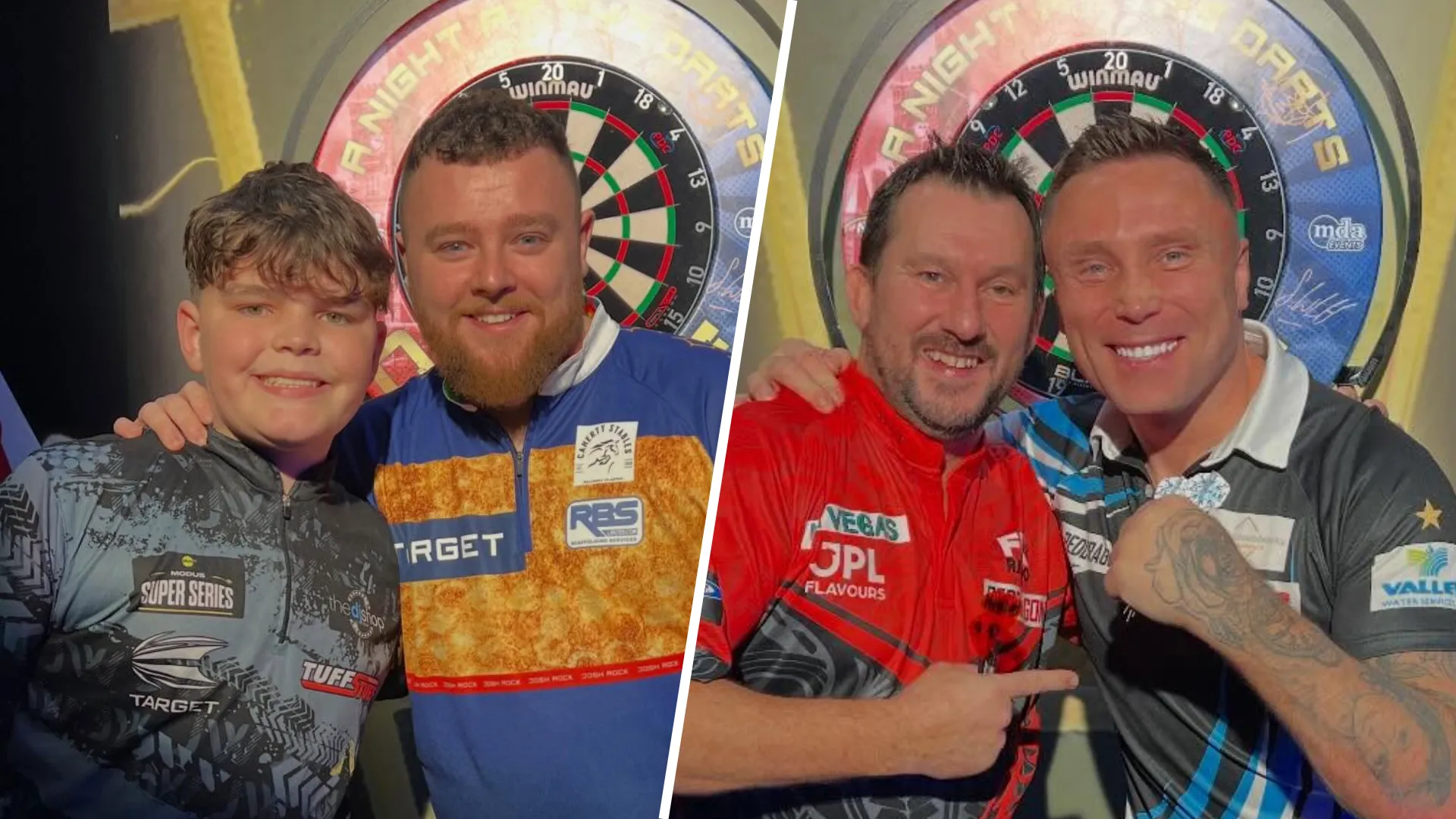 Jayden Walker, Josh Rock, Jonny Clayton, Gerwyn Price Modus Exhibition in Cardiff