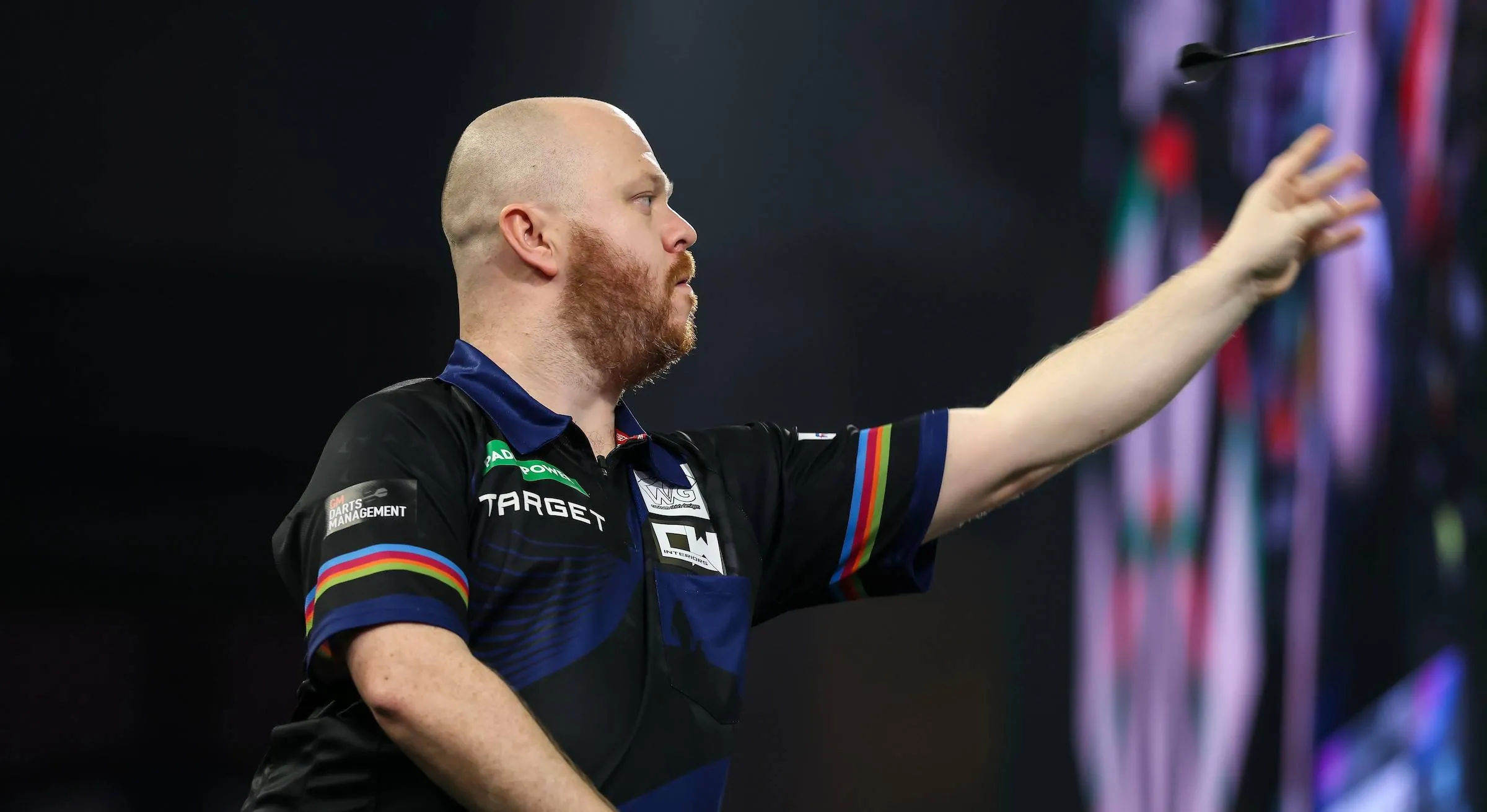 Justin Hood in Aktion bei der WM Darts 2026