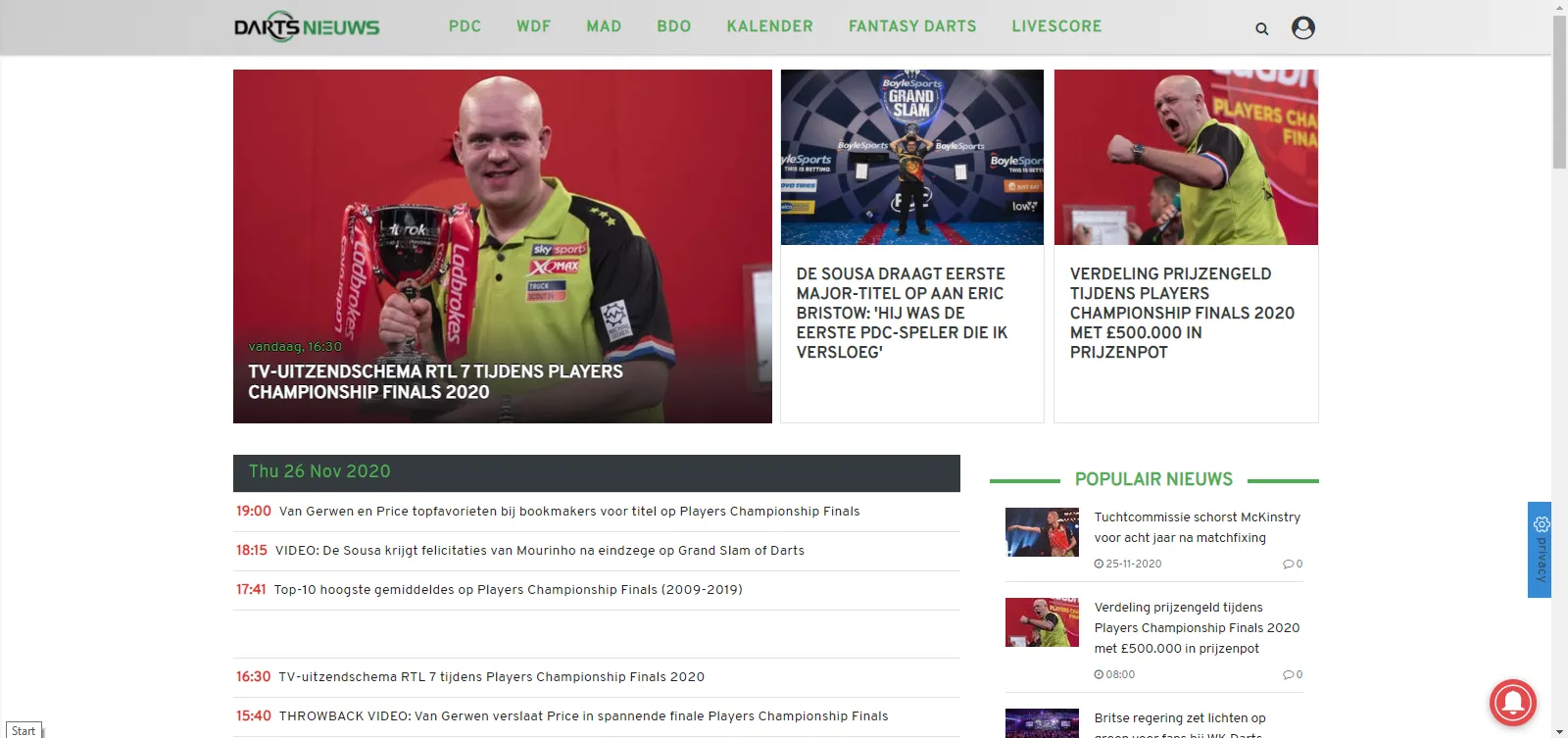 Praat mee over het laatste nieuws op Dartsnieuws