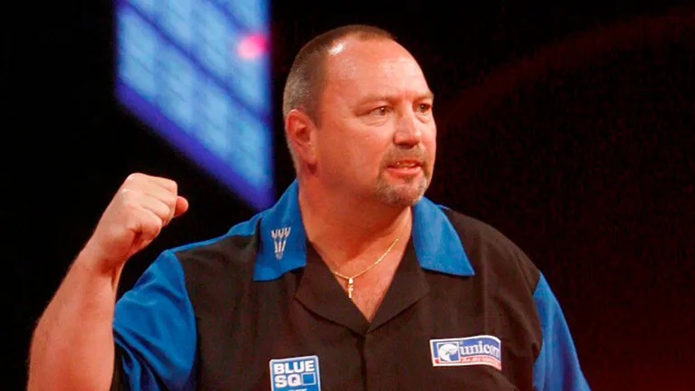 VERGETEN DARTER: Gary Mawson (of was het Rafael Benitez?), de Canadese Amerikaan die de succesreeks van Raymond van Barneveld stopte op het UK Open