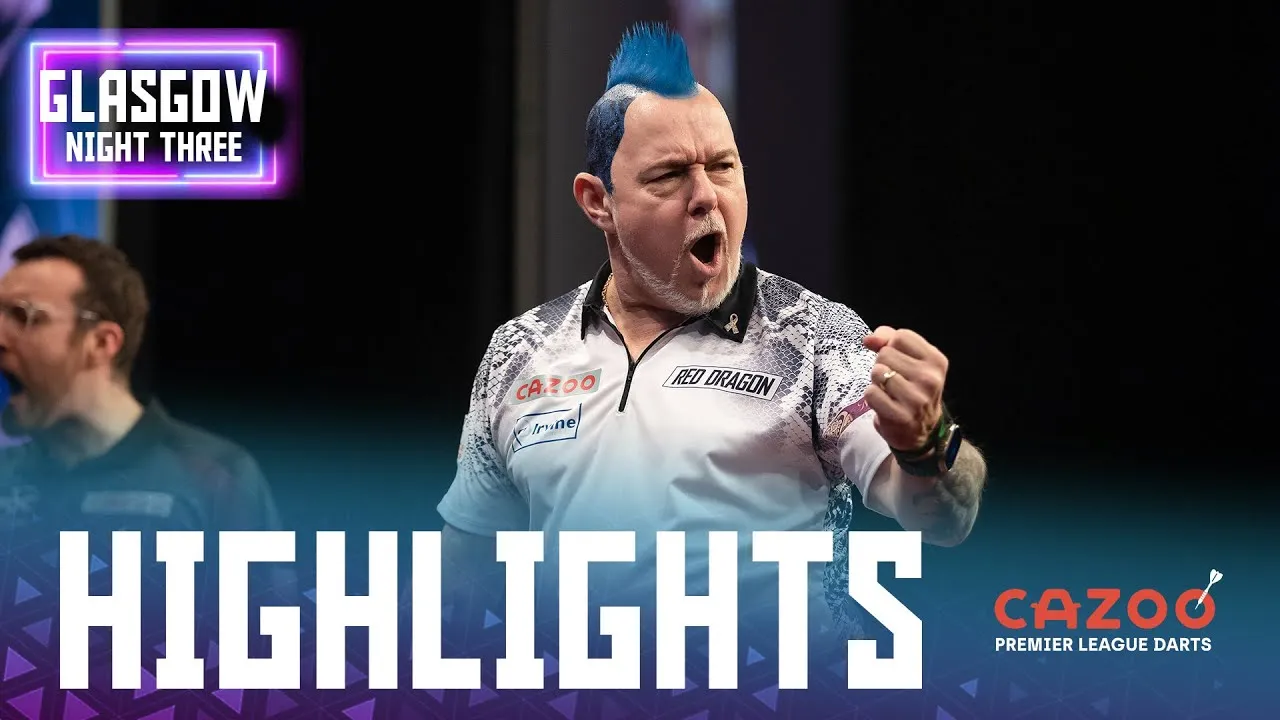 VIDEO: Hoogtepunten van derde speelweek van de Premier League Darts in Glasgow