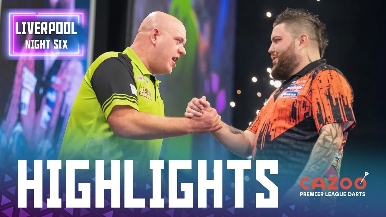 VIDEO: Hoogtepunten zesde speelweek van Premier League Darts met opnieuw dominante Van Gerwen
