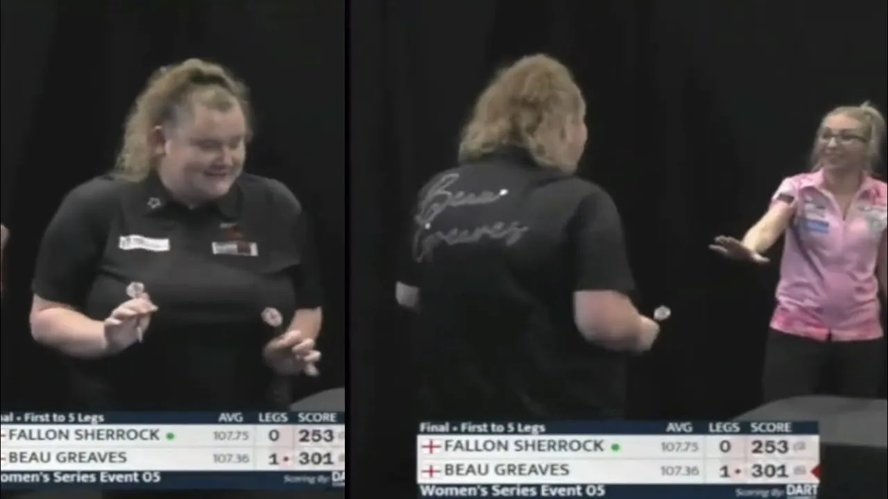 VIDEO: Bizar moment tijdens Women's Series wedstrijd tussen Greaves en Sherrock