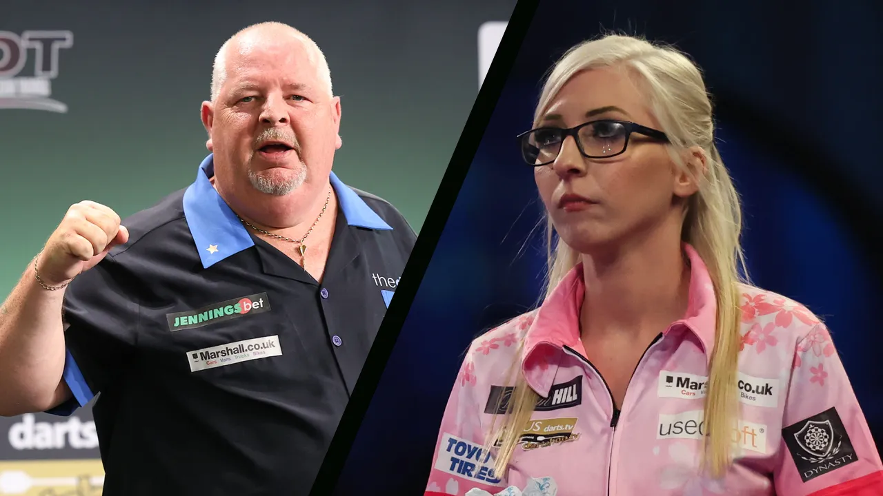 Deelnemers UK Q-School 2024 met onder meer John Henderson, Devon Petersen, Fallon Sherrock, John Part en Richie Burnett