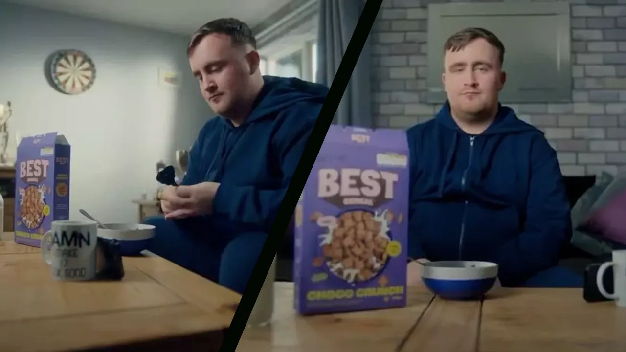 VIDEO: Luke Littler schittert in TV-commercial over cornflakes