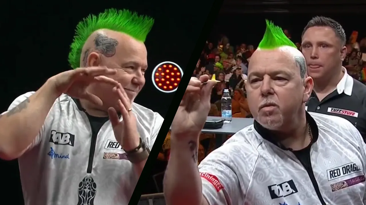 VIDEO: Peter Wright mist de dubbel 12 voor negendarter op New Zealand Darts Masters