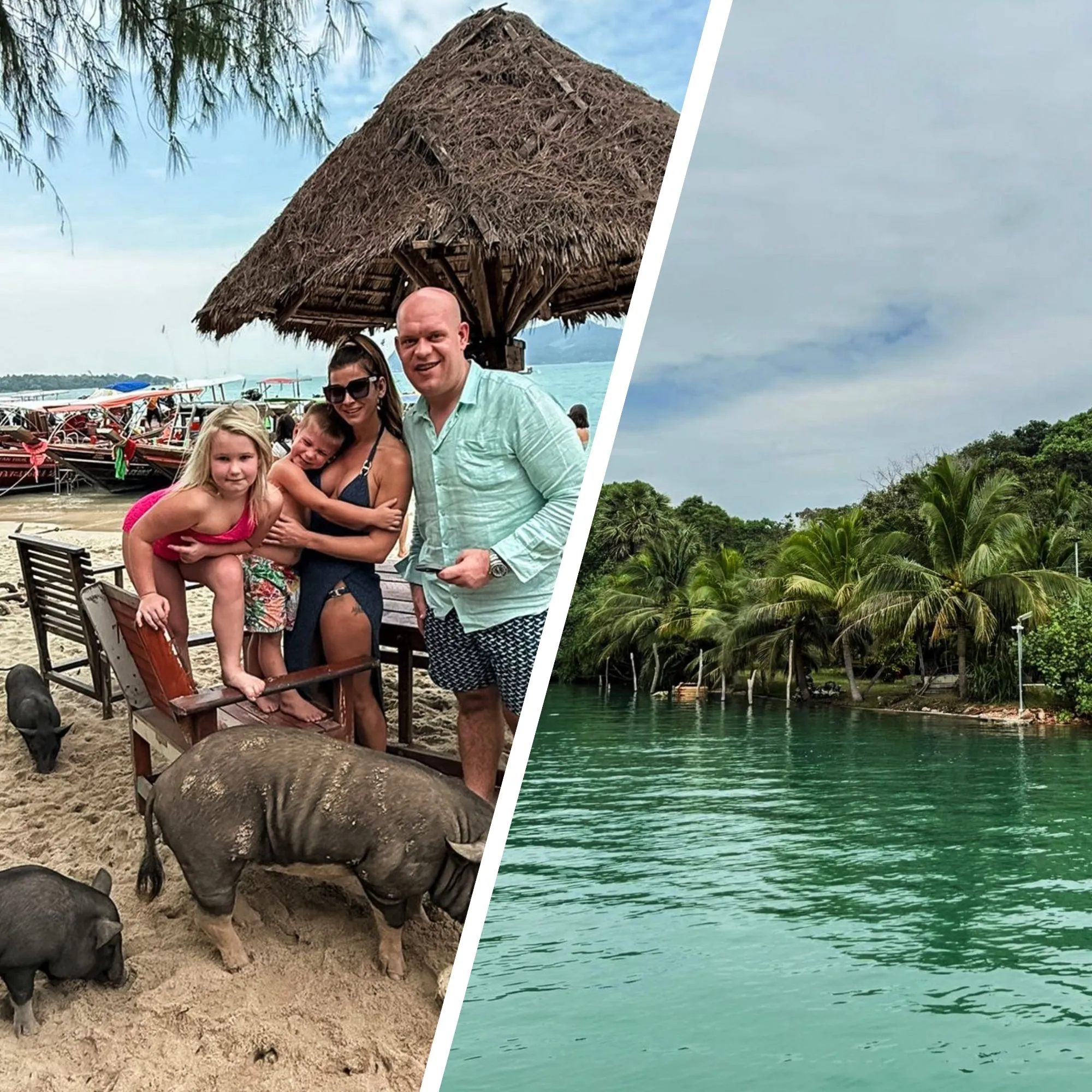 Michael van Gerwen bezoekt 'Pig Island' tijdens vakantie in Thailand