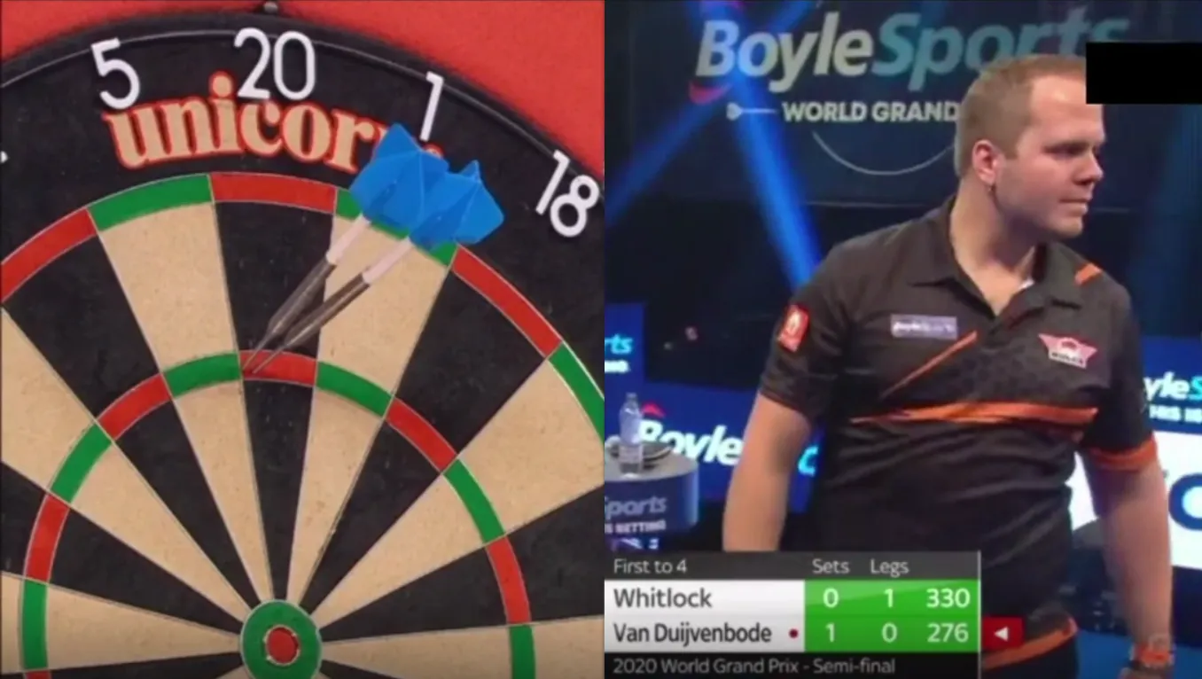 VIDEO: Van Duijvenbode neemt wraak op treuzelende Whitlock met geniale 180'er