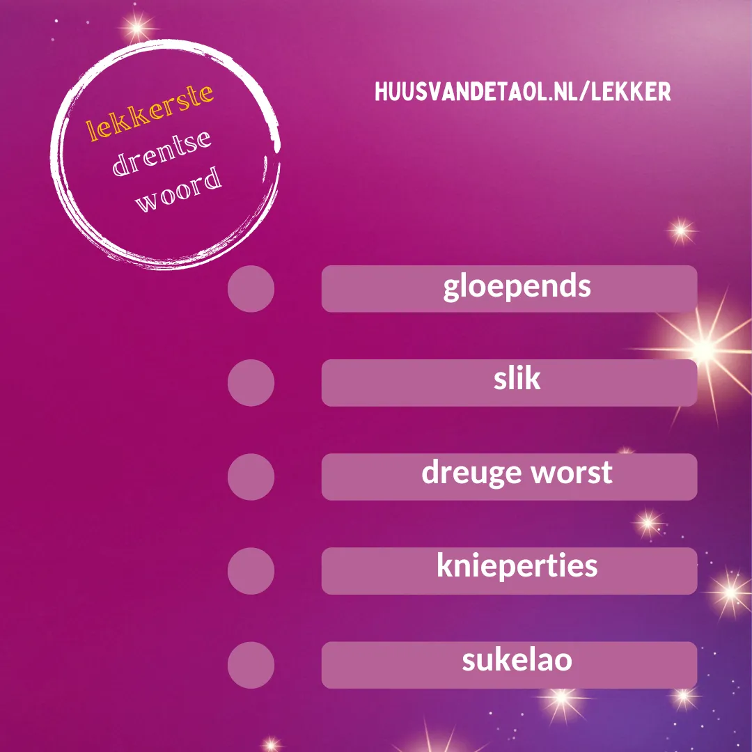 dr stemliest lekkerste drentse woord