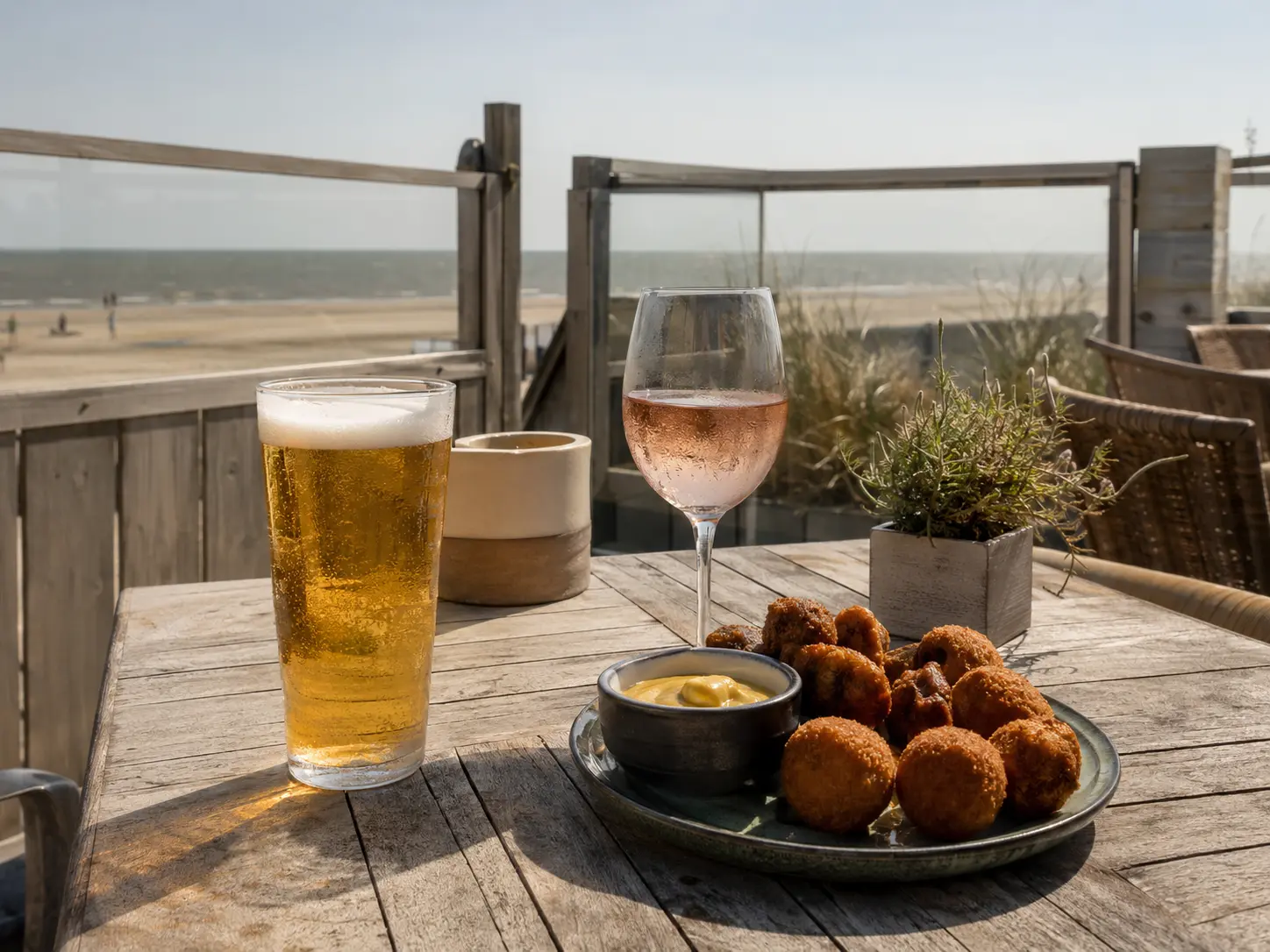 Terrastafel aan zee