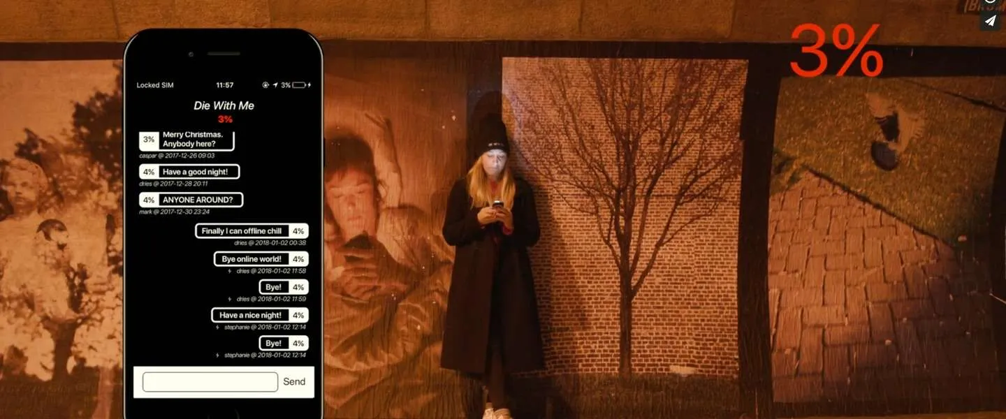 De 'Die with me'-app werkt alleen als je batterij bijna leeg is