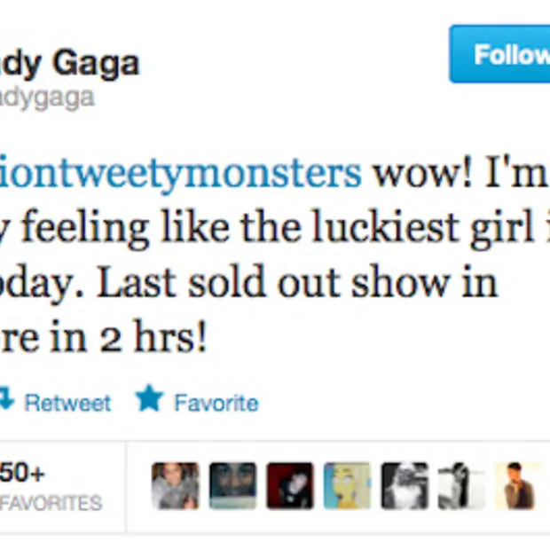 lady gaga 25 miljoen volgers op twitter