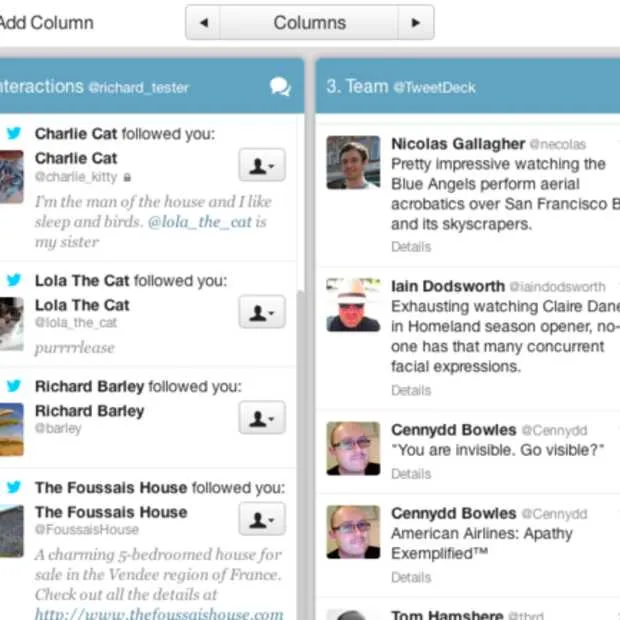 nieuwe layout voor tweetdeck