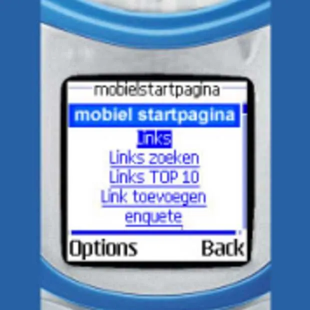 startpagina voor mobiele websites