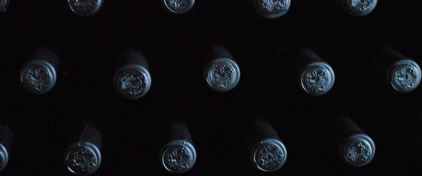 wijnflessen in rek 1