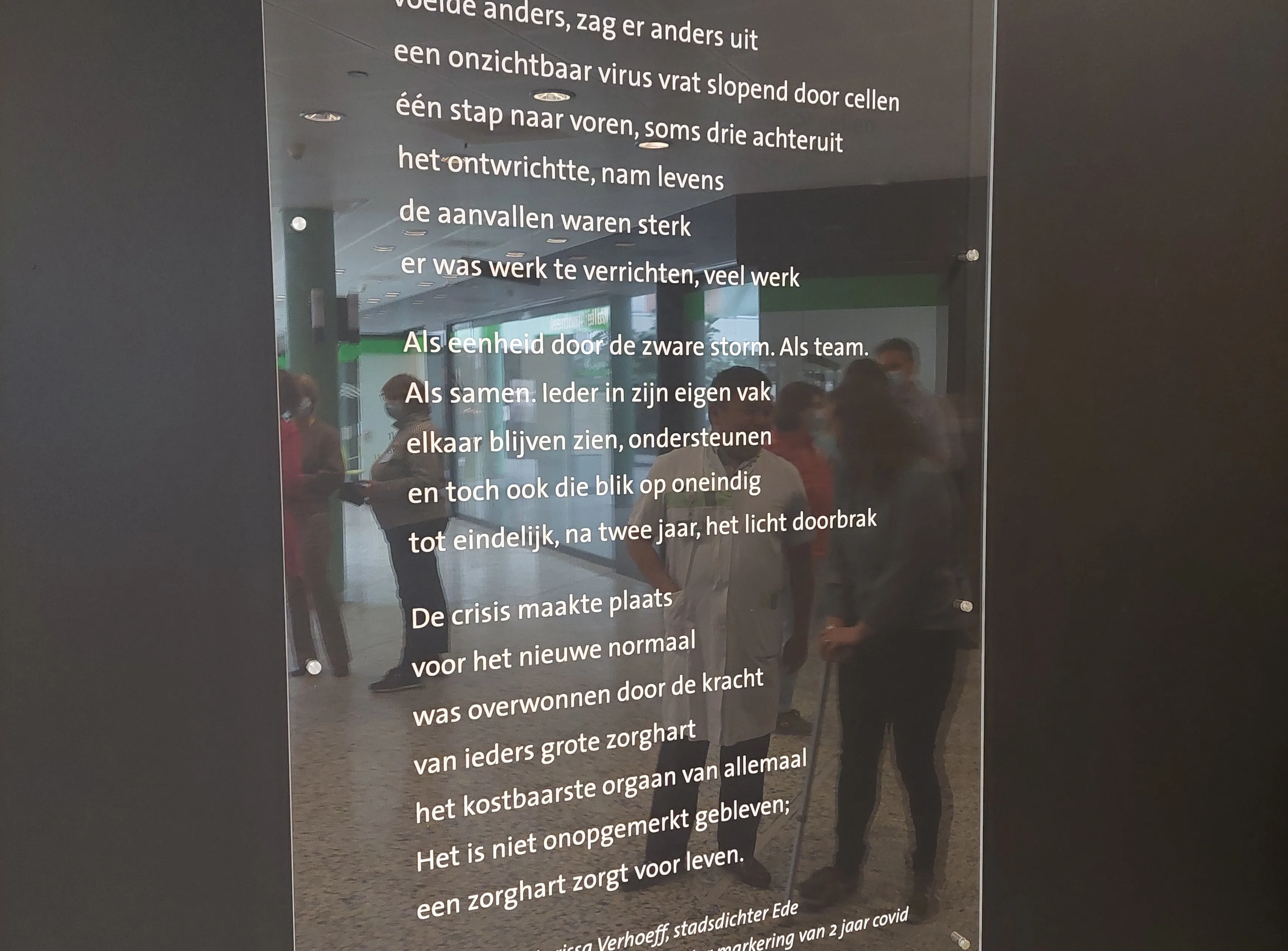 het gedicht ter markering van 2 jaar covid in zgv
