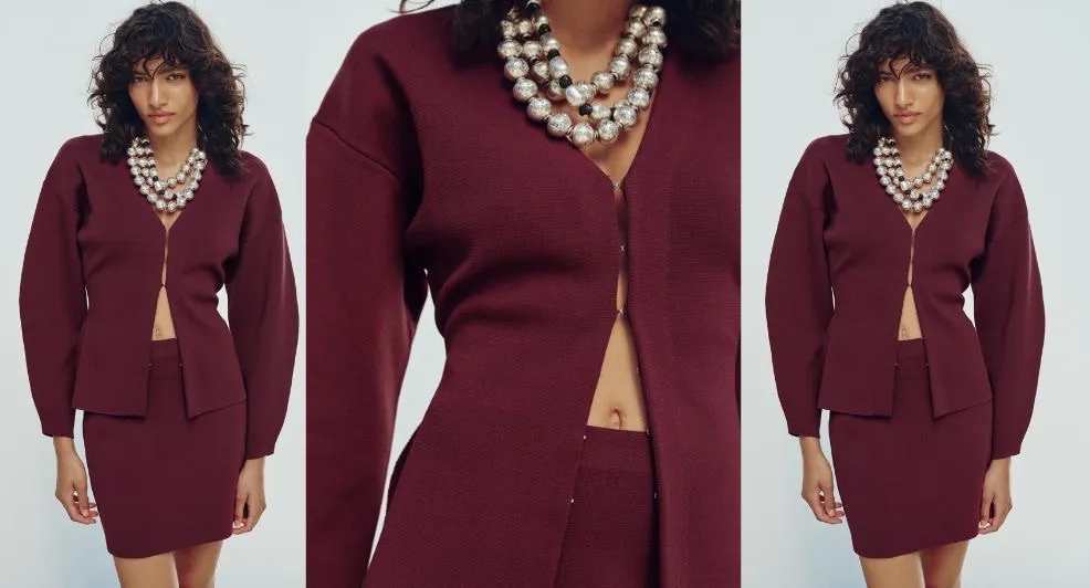 Deze Zara-set in bordeaux verovert TikTok – en wij snappen helemaal waarom