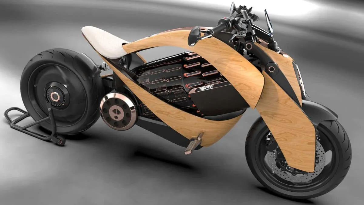 newron motors electric wooden motorcycle