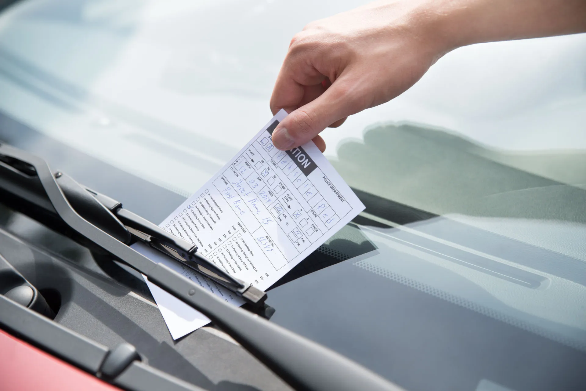 parking ticket car windshield