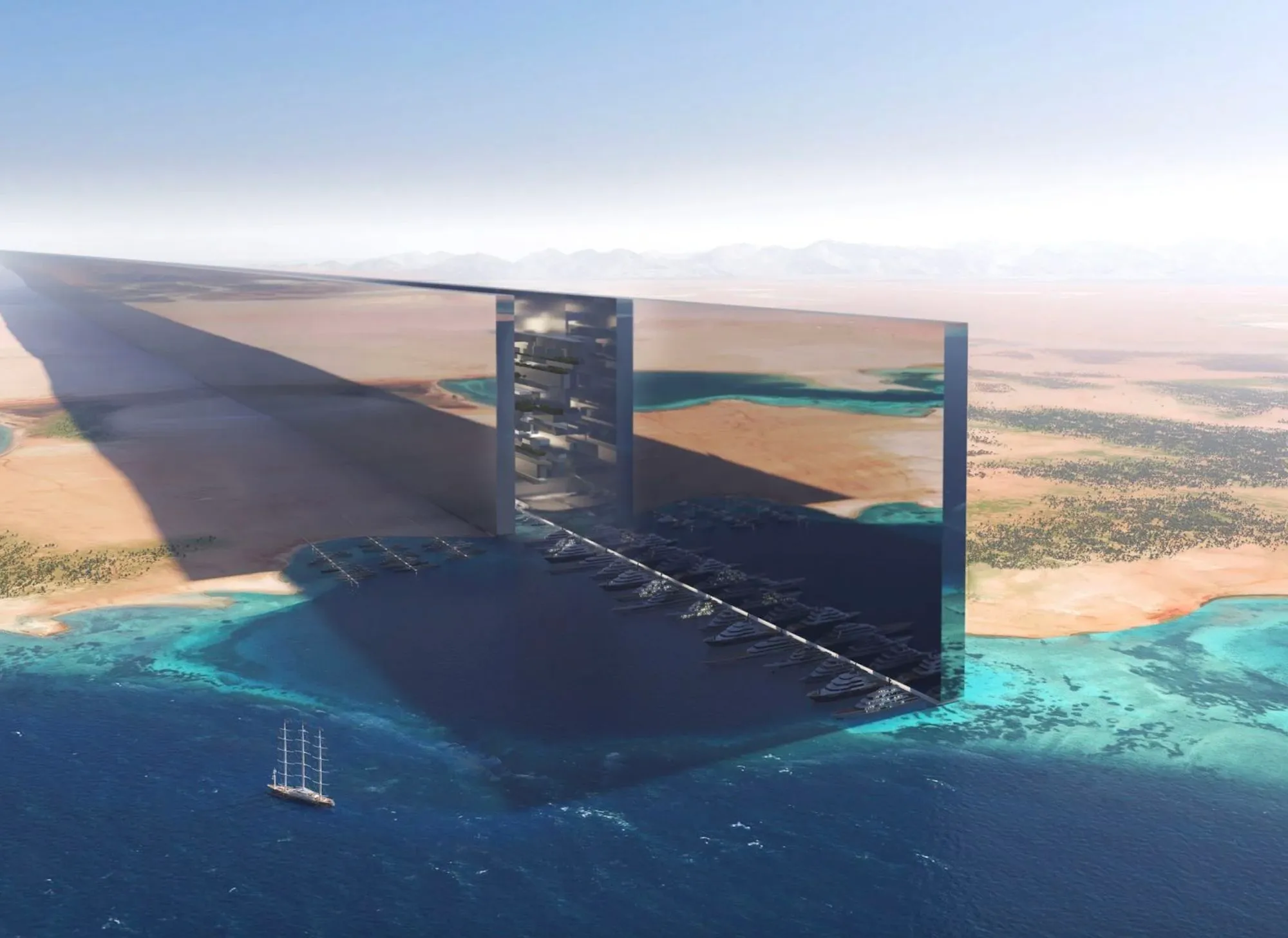 Saoedi-Arabië wil futuristische, 170 kilometer lange stad bouwen voor 9 miljoen mensen