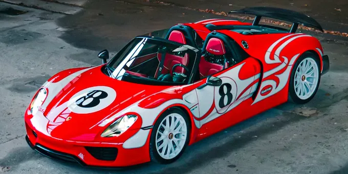 Porsche 918 Spyder met ultrazeldzaam 'psychedelisch design' onder de hamer voor meerdere miljoenen