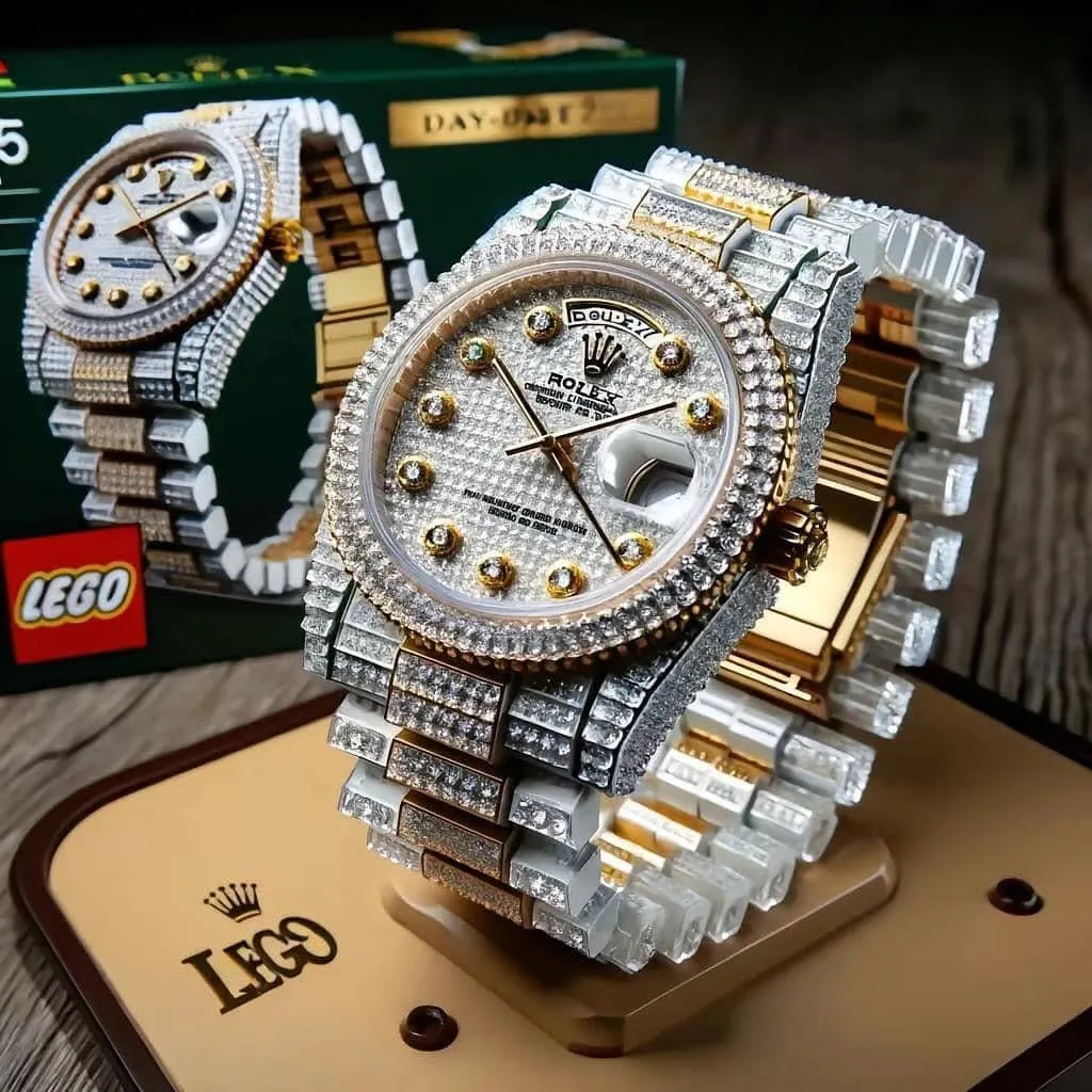 AI laat dikke samenwerking tussen LEGO en dure horlogemerken zien
