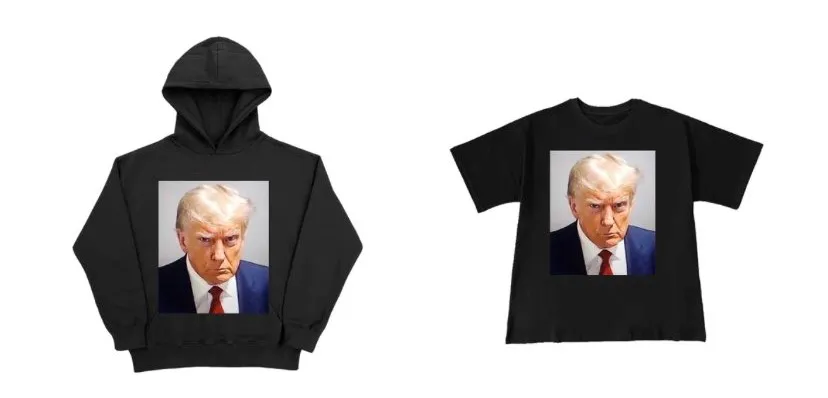 Amerikanen kunnen het niet laten en verkopen nu al shirts met mugshot van Donald Trump
