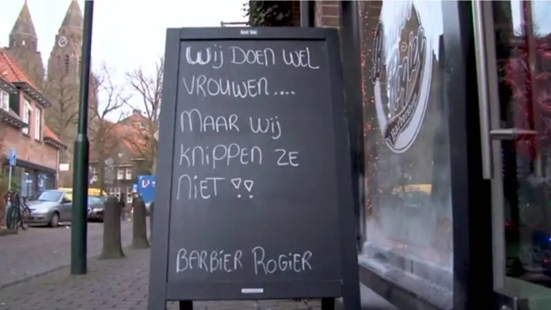 ‘We doen wel vrouwen, maar knippen ze niet’ is de allerslechtste slogan van 2018