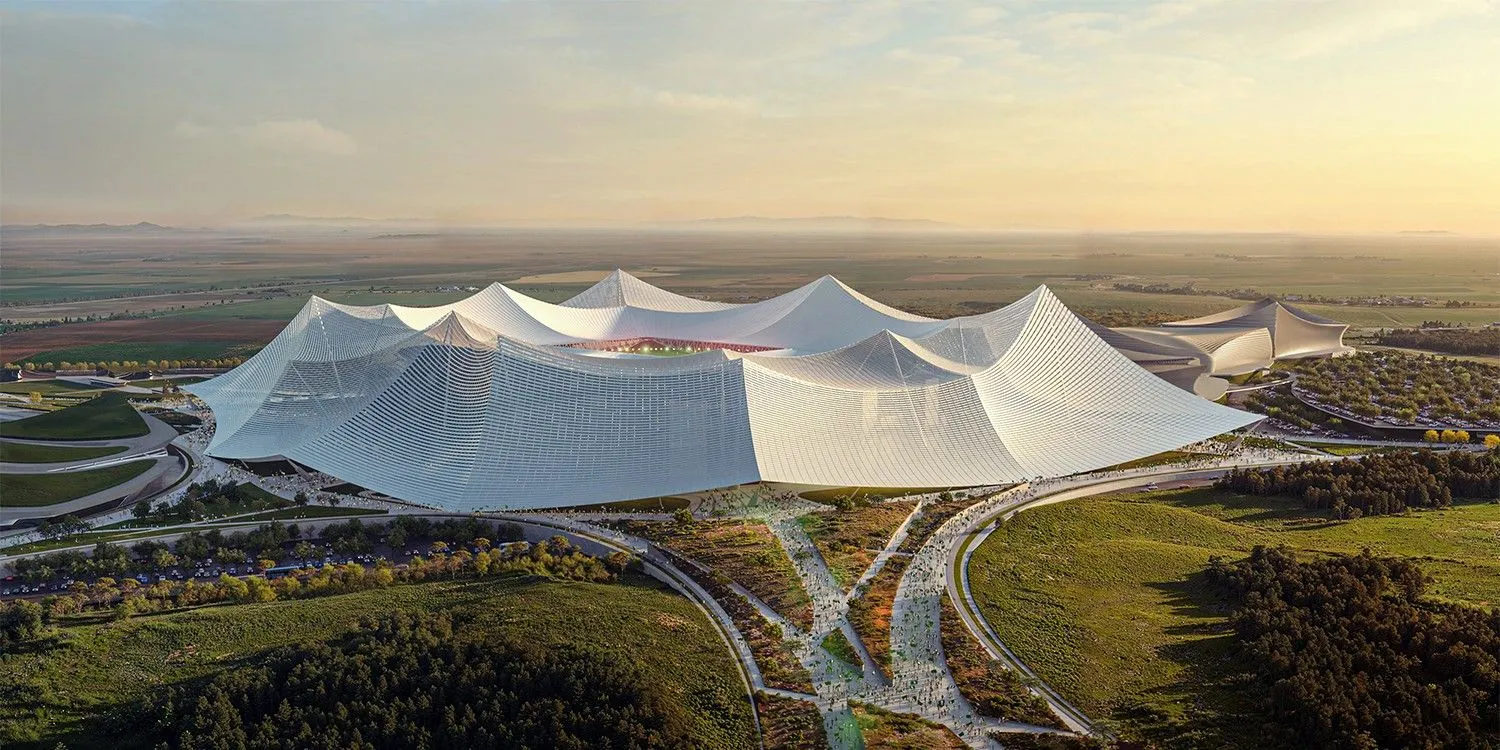 Het grootste voetbalstadion ooit wordt gebouwd voor het WK 2030 en ziet er zo uit