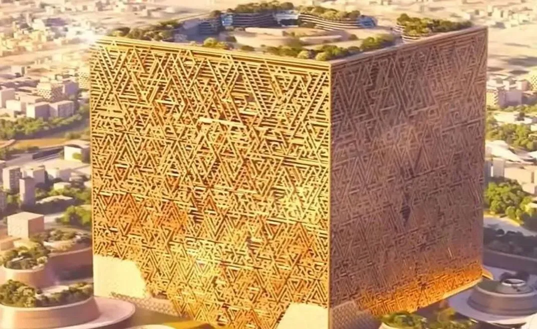 Saoedi-Arabië's Mukaab belooft het grootste gouden winkelparadijs in 2030