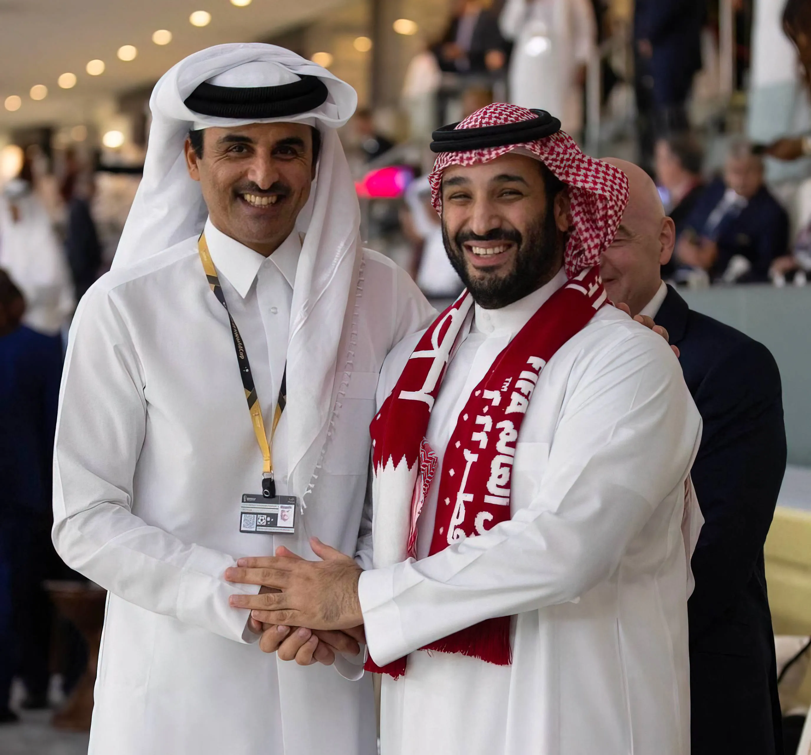 L'émir du Qatar avec Mohammed bin Salman