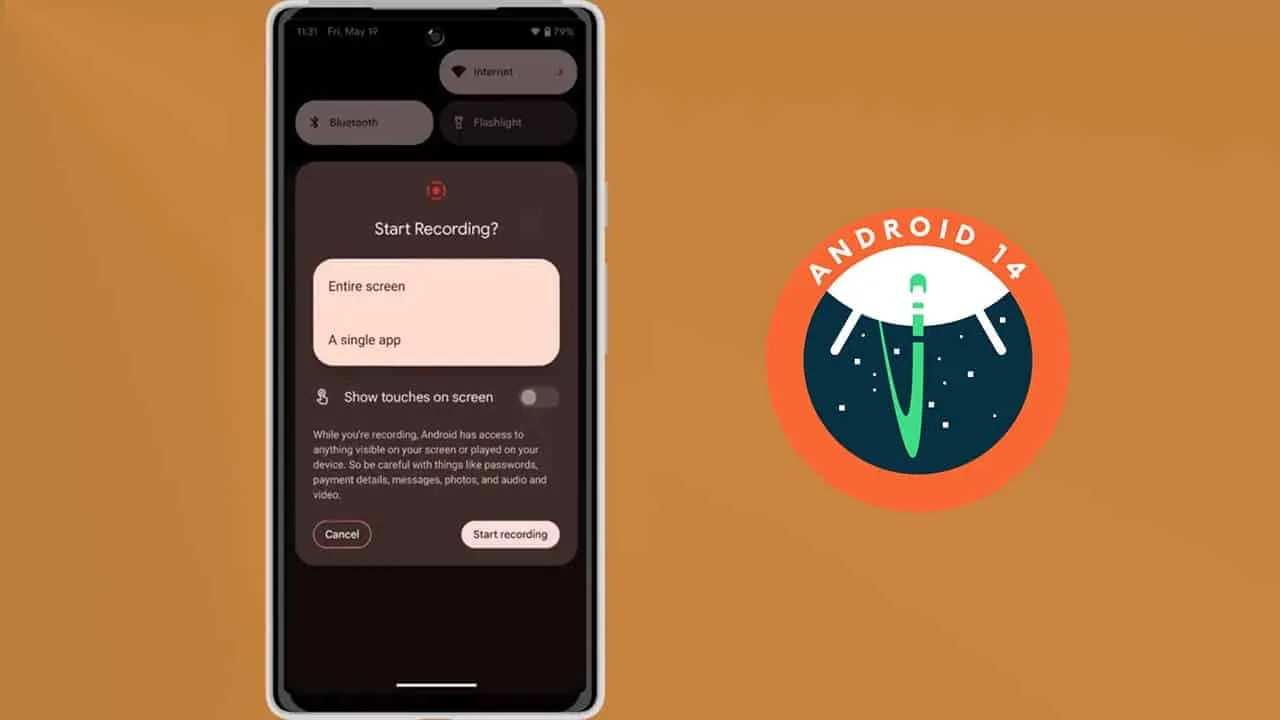 android 14 screen recording
