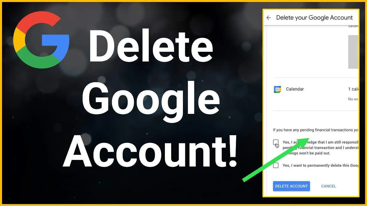 delete google account