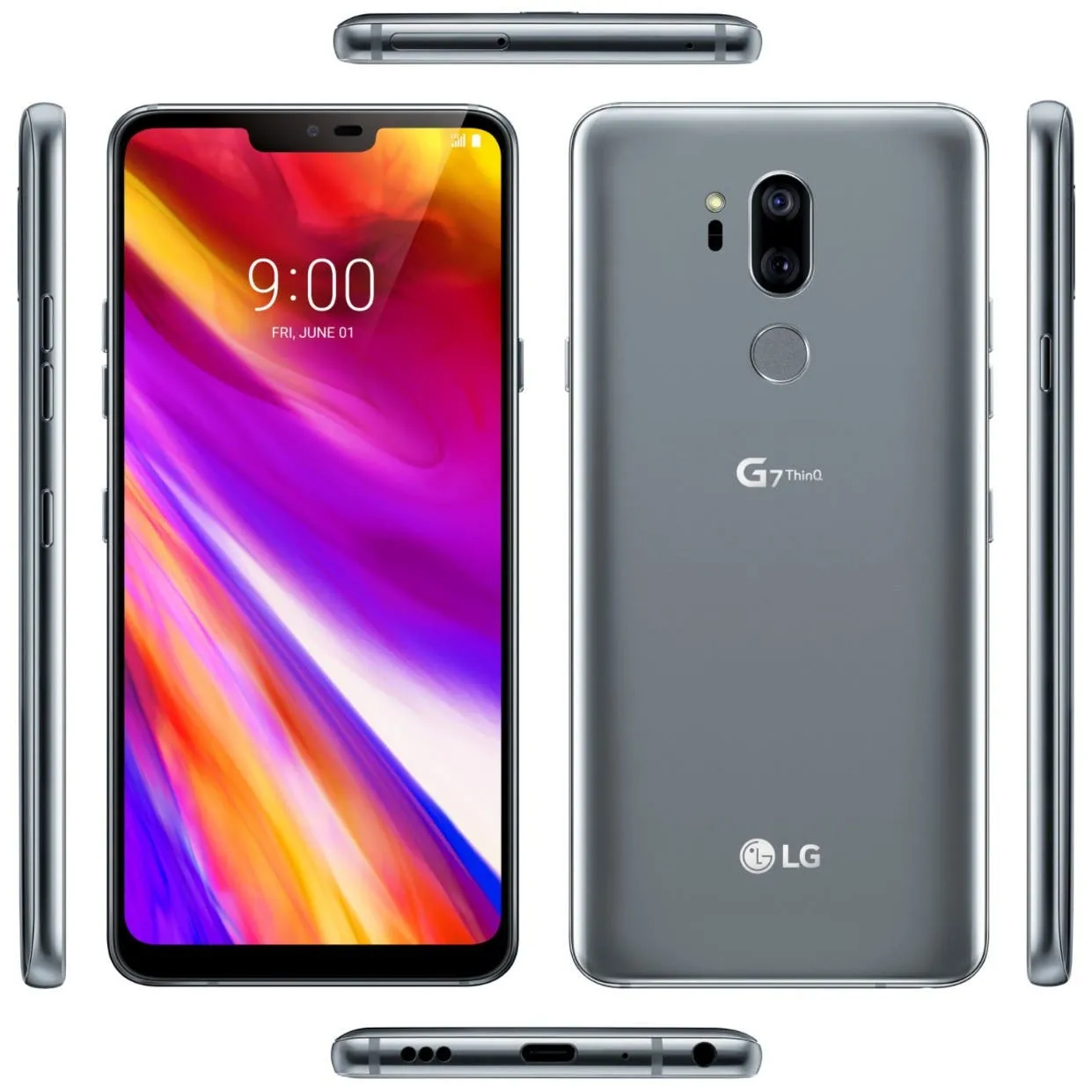 lg g7 thinq blass render all sides