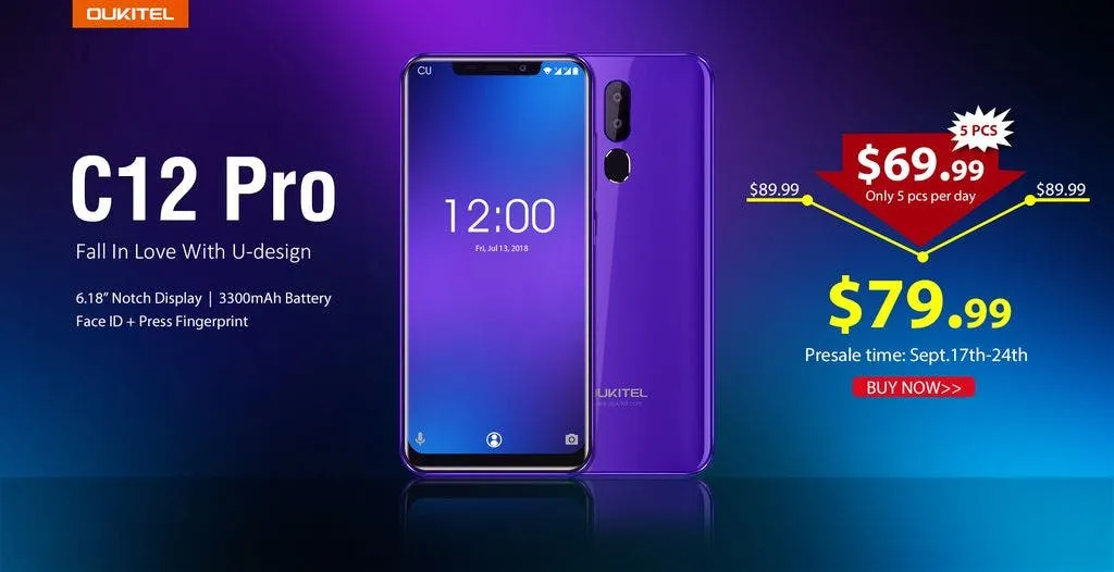 oukitel c12 pro presale starts