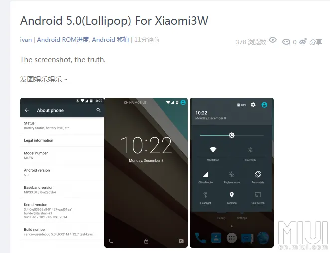 xiaomi mi3 lollipop