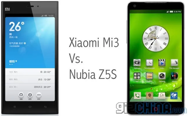xiaomi mi3 vs nubia z5s